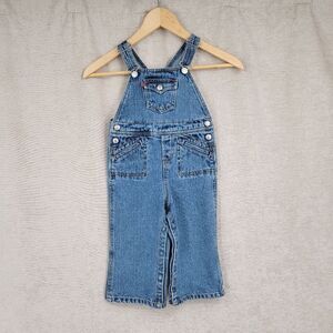 Levi's Girls Cotton Denim Blue Jean Overalls Size 24mo